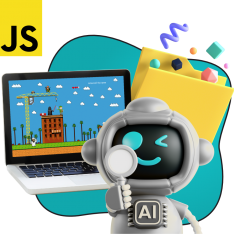 Язык программирования JavaScript + AI. Проектное обучение + геймификация + AI-помощники - КИБЕРшкола программирования для детей, компьютерные курсы для школьников, начинающих и подростков - KIBERone г. Магнитогорск